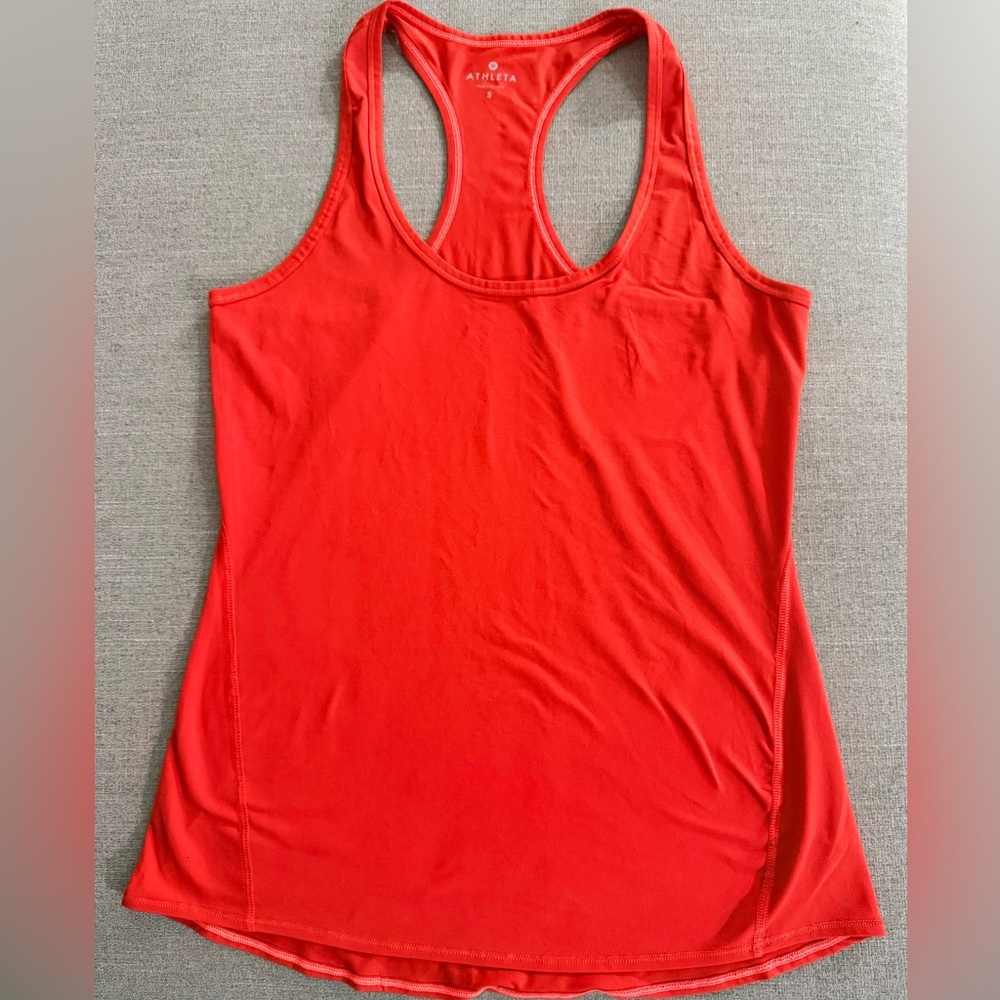 Athleta Tank Top Womens Orange Speedlight Racerback Stretch. Small - Picture 3 of 9